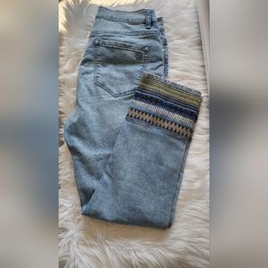 Diane Gilman embroidered sequin jeans